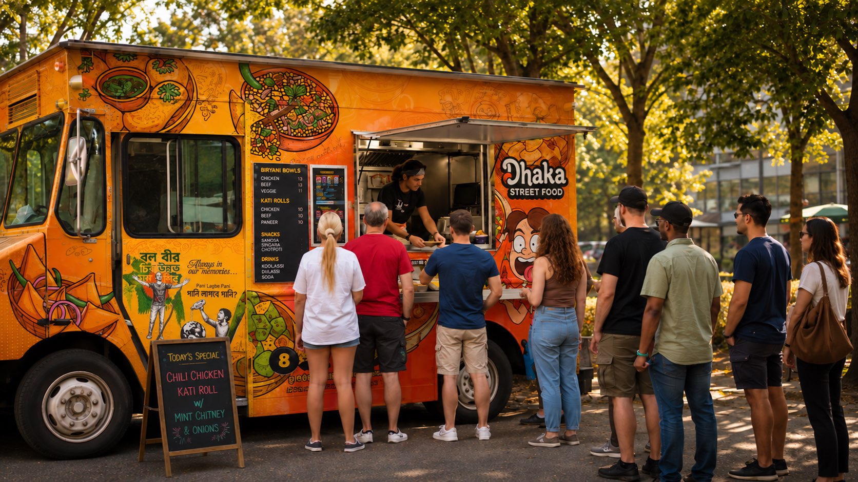 Dhaka Street Food truck serving customers